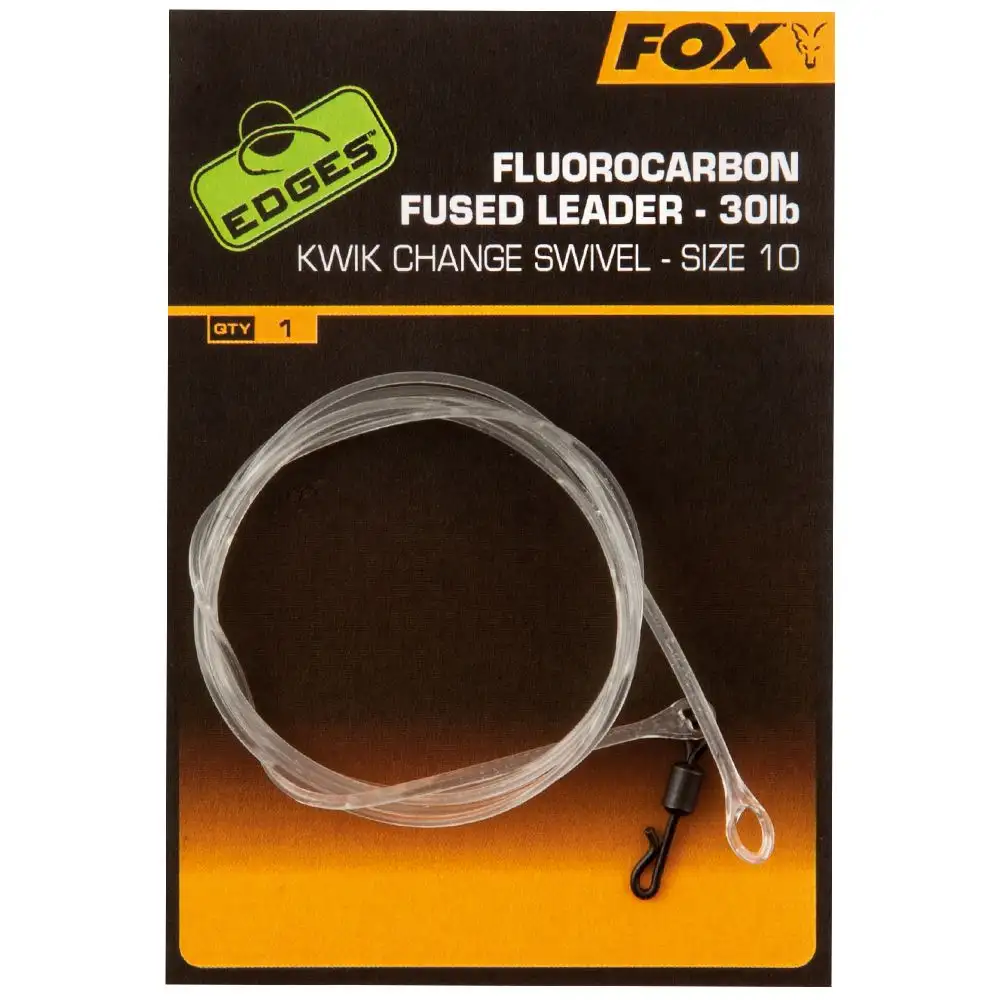 Fox Fluorocarbon Fused Leader, Vorfach 75cm Fox Fluorocarbon Fused Leader, Vorfach 75cm -Fox Verkaufs-Shop Fox Fluorocarbon fused leader size 10 kwik change