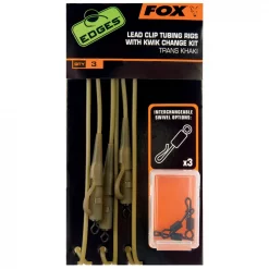 Fox Edges Lead Clip Tubing Rig, Transkhaki Bleiklammer & Schlauch
