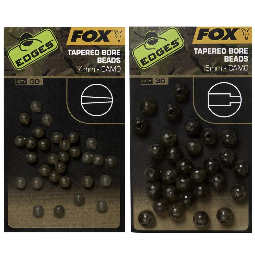 Fox Edges Tapered Bore Beads, Camo Perlen Fox Edges Tapered Bore Beads, Camo Perlen -Fox Verkaufs-Shop