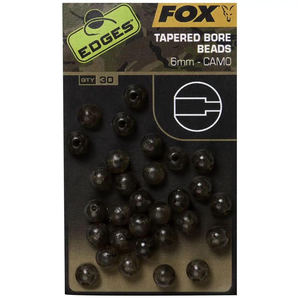 Fox Edges Tapered Bore Beads, Camo Perlen Fox Edges Tapered Bore Beads, Camo Perlen -Fox Verkaufs-Shop